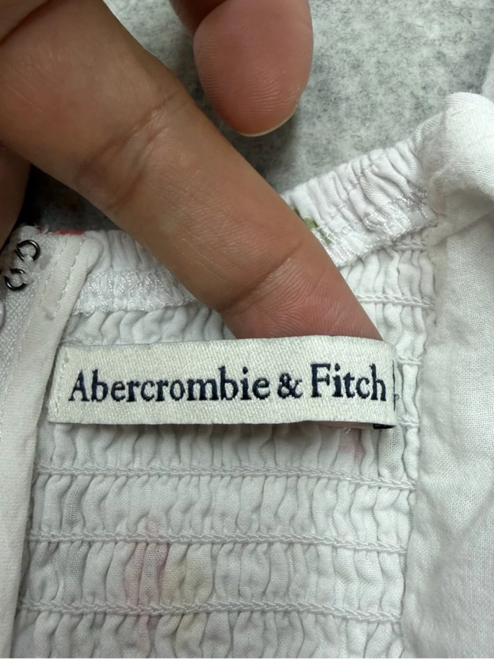 Abercrombie & Fitch Floral Milkmaid MiniDress White Cottagecore PuffSleeve Small - Picture 12 of 15